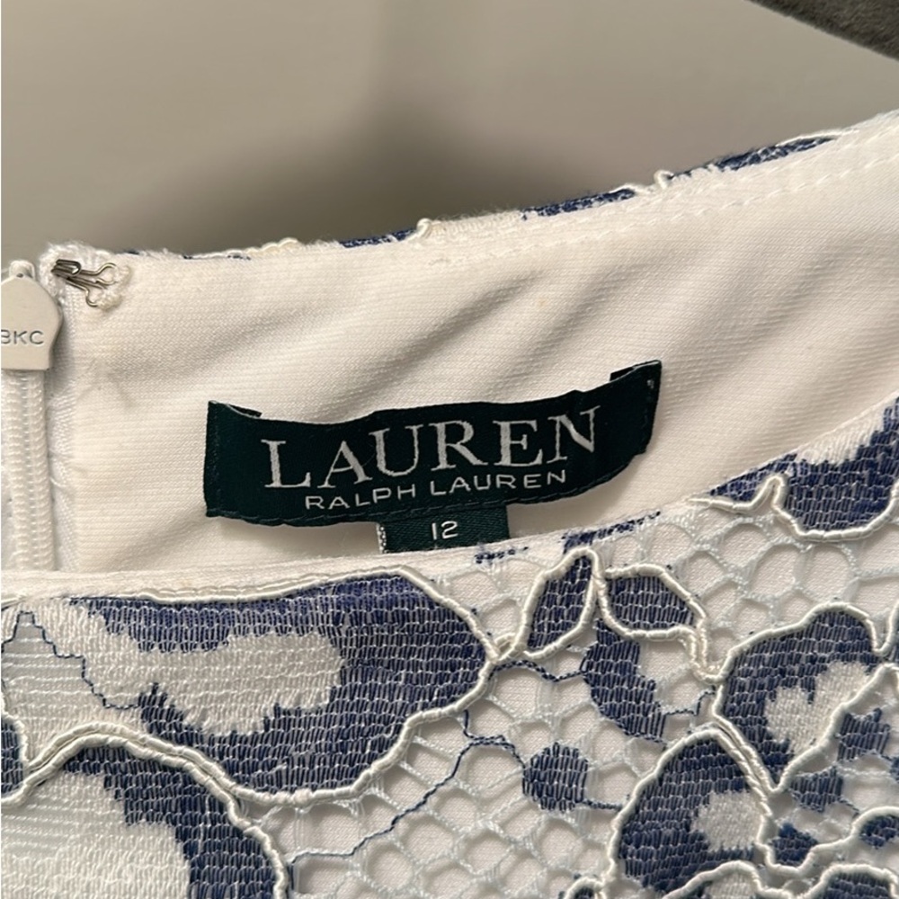 Ralph Lauren Blue and White Sleeveless Dress - Picture 2 of 4